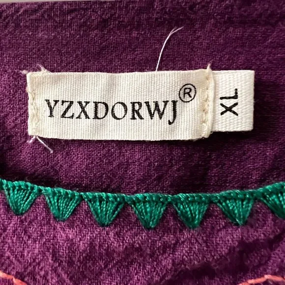 YZXDORWJ Women Mexican Embroidered Dress - Picture 3 of 4